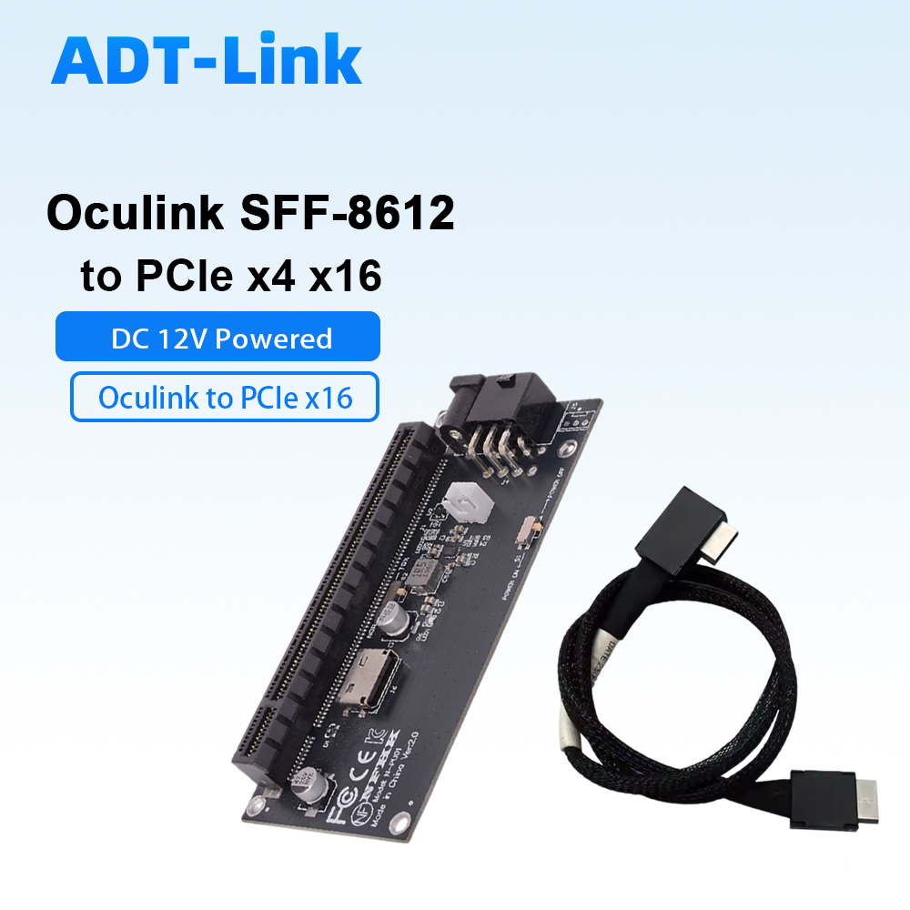 Pcie 4.0 X16 Riser Cable 90 Degree - Oculink SFF-8612 zu PCIe X4 X16